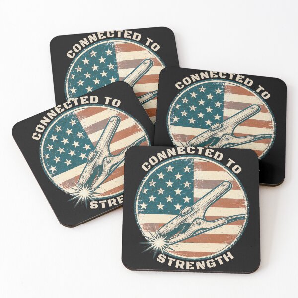 Item preview, Connected To Strength Patriotic Welder Ground Clamp Vintage Welding Design designed and sold by RusticMeadow.