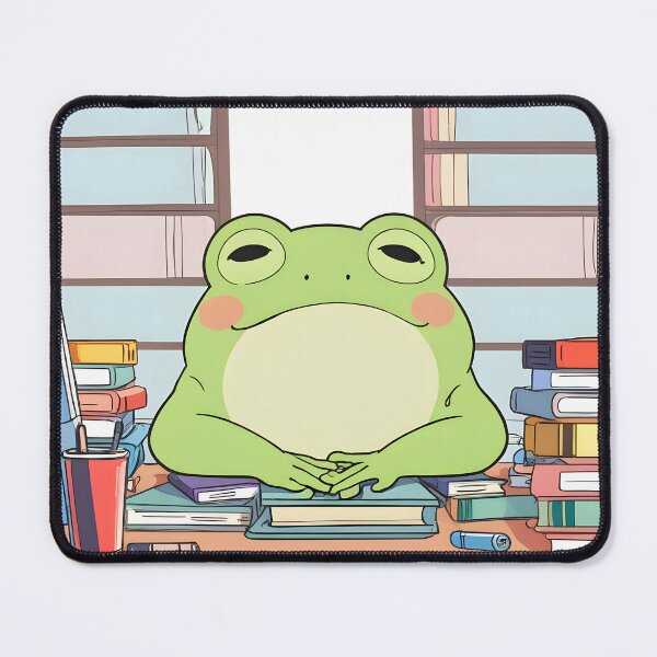 Item preview, Overstudying Frog — Stressed Student Kawaii Sticker designed and sold by tommysworks.