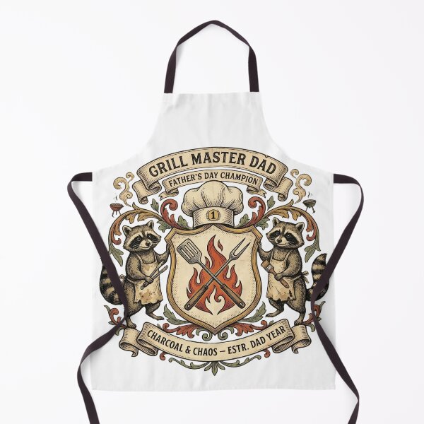 Item preview, Grill Master Dad – Funny Raccoon Father’s Day BBQ King Gift designed and sold by BobbyTee Merch.