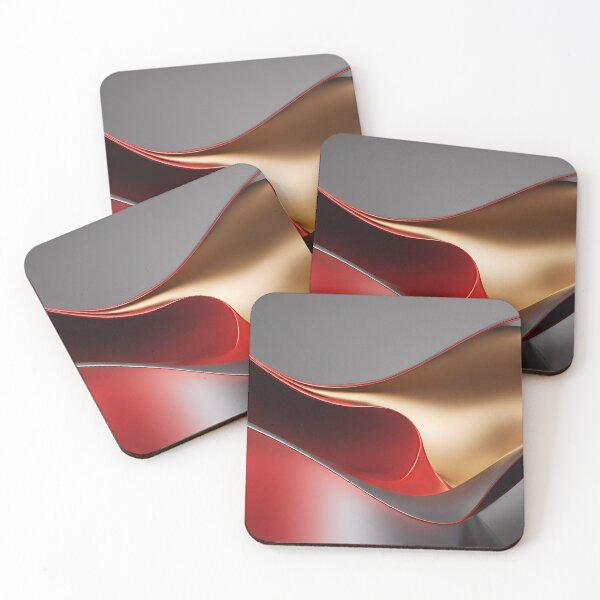 Item preview, Abstract Red Gold Metallic Flow Luxury Wave Background Artwork designed and sold by iiwart.