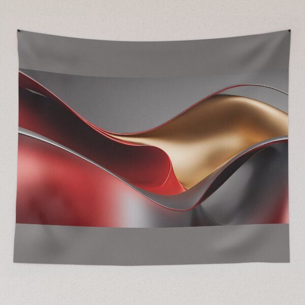 Item preview, Abstract Red Gold Metallic Flow Luxury Wave Background Artwork designed and sold by iiwart.