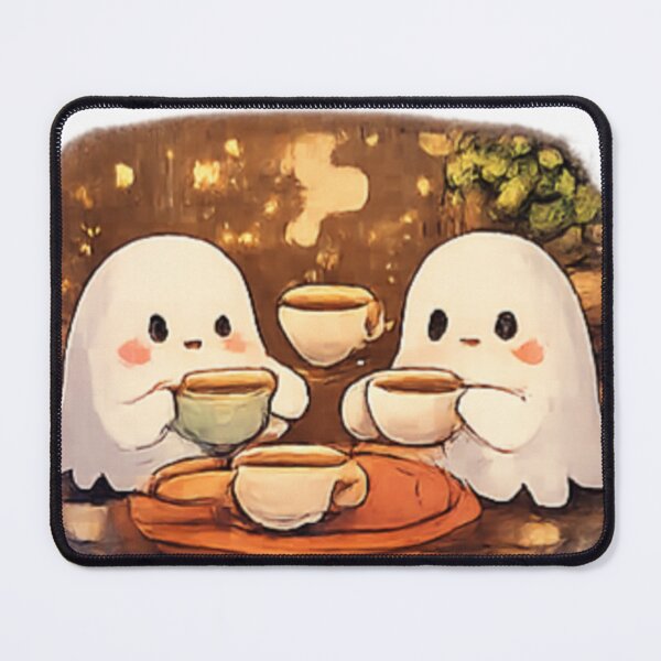 Item preview, Cozy Ghost Friends Tea Time - Cute Kawaii Halloween Sticker designed and sold by GUINewAlex.