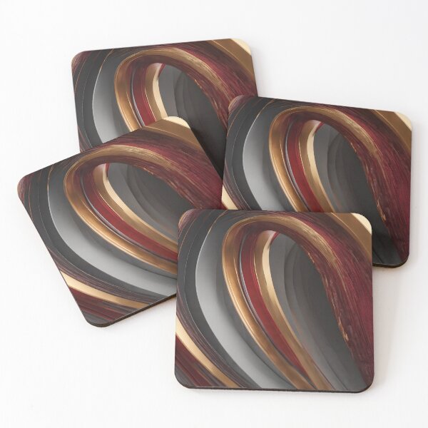 Item preview, Abstract Red Gold Curved Motion Luxury Modern Flow Artwork Background designed and sold by iiwart.