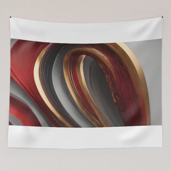 Item preview, Abstract Red Gold Curved Motion Luxury Modern Flow Artwork Background designed and sold by iiwart.