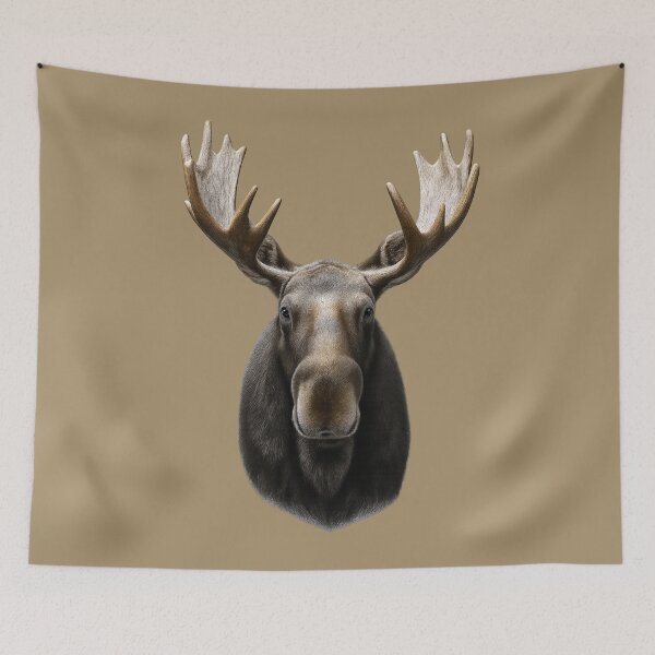 Item preview, Moose WildFace Artwork – Realistic Moose Portrait designed and sold by BROHLine Studio.