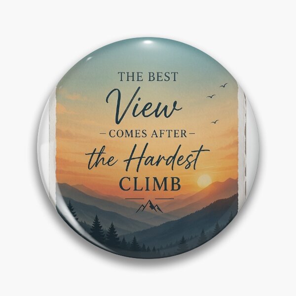 Item preview, The Best View Comes After The Hardest Climb Mountain Sunset Art designed and sold by PrintableArt123.