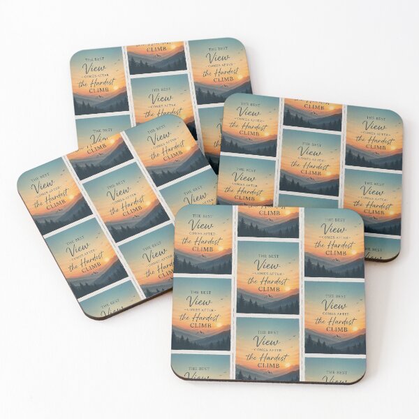 Item preview, The Best View Comes After The Hardest Climb Mountain Sunset Art designed and sold by PrintableArt123.