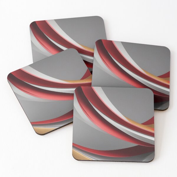 Item preview, Abstract Red Gold White Flowing Curves Luxury Modern Background designed and sold by iiwart.