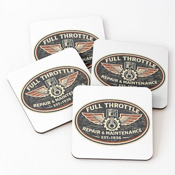 Item preview, Full Throttle Garage Vintage Shirt — Mechanic Motor Repair Retro Badge Tee designed and sold by UrbanPrintVibes.