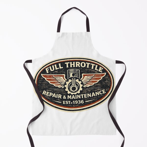 Item preview, Full Throttle Garage Vintage Shirt — Mechanic Motor Repair Retro Badge Tee designed and sold by UrbanPrintVibes.