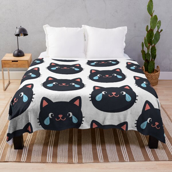 Item preview, Crying black cat - cute emoji designed and sold by Prints by Mat.