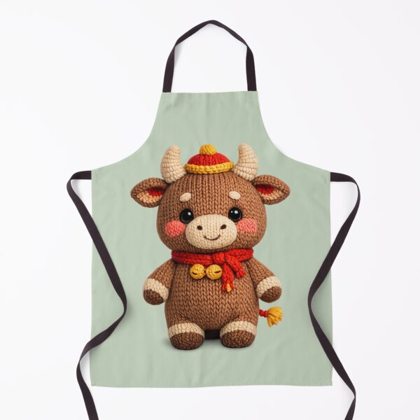 Item preview, Cute Knitted Year Of The Ox | Kawaii 3D Chinese New Year Zodiac Art designed and sold by Moons Studio.