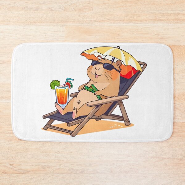 Item preview, Vacation Capybara — Unbothered Holiday Capybara Sticker designed and sold by tommysworks.