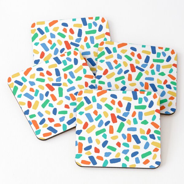 Item preview, Abstract Multicolor Confetti Blobs on White with Playful Party Vibe designed and sold by ArtyFridgees.