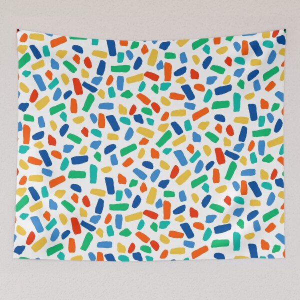 Item preview, Abstract Multicolor Confetti Blobs on White with Playful Party Vibe designed and sold by ArtyFridgees.