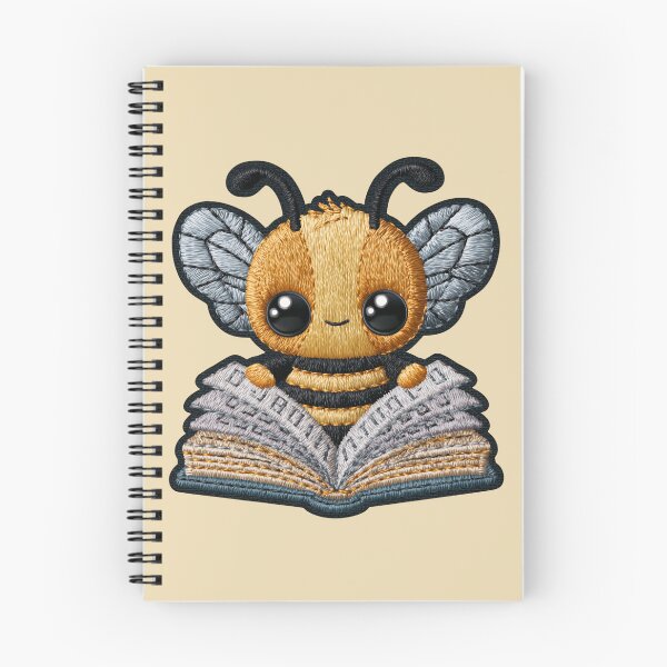 Item preview, Bookworm Bee Embroidery Patch designed and sold by MegaNovaArt.