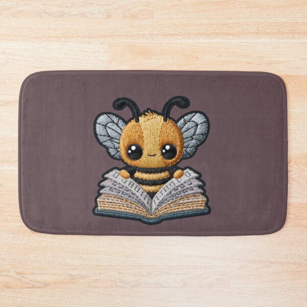 Item preview, Bookworm Bee Embroidery Patch designed and sold by MegaNovaArt.