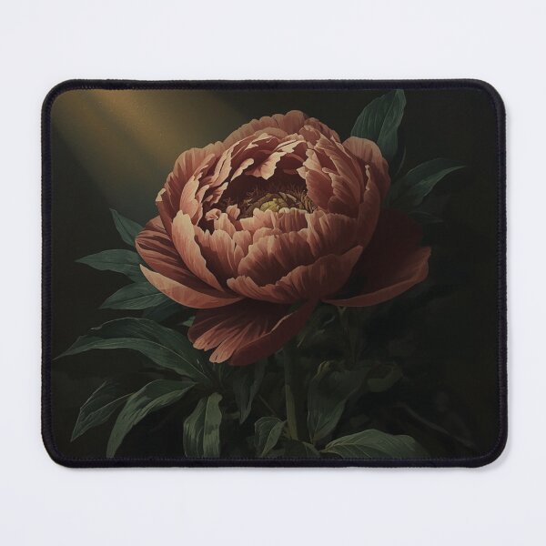 Item preview, Moody Peony Botanical Oil Painting Fine Art Print designed and sold by Pink-Blossoms.