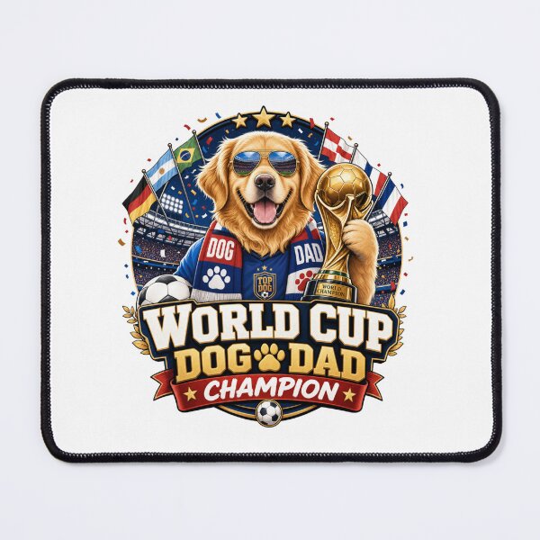 Item preview, World Cup Dog Dad Champion Golden Retriever Kawaii Soccer T-Shirt designed and sold by Ashley critters.