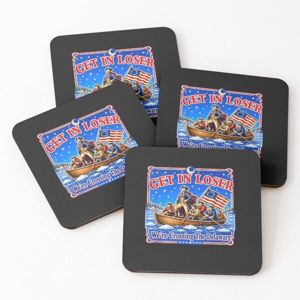 Item preview, Get In Loser We're Crossing The Delaware American History Patriot Meme designed and sold by GrumpySableye.