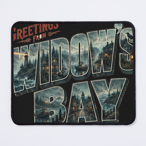 Item preview, Haunted Coastal Town Vintage Horror Art of widow's bay designed and sold by AENAcharms.