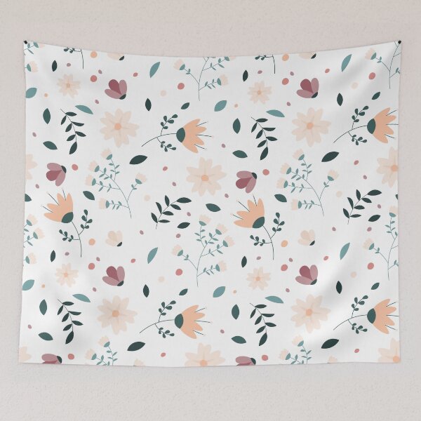 Item preview, Cute Soft Peach and Mauve Ditsy Floral - Dainty Pastel Wildflower Pattern designed and sold by abdallatigle.