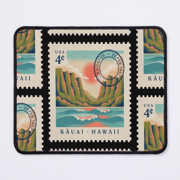 Item preview, Kauai Hawaii Coastal Postage Stamp Retro Travel Sticker designed and sold by stickercuffs.