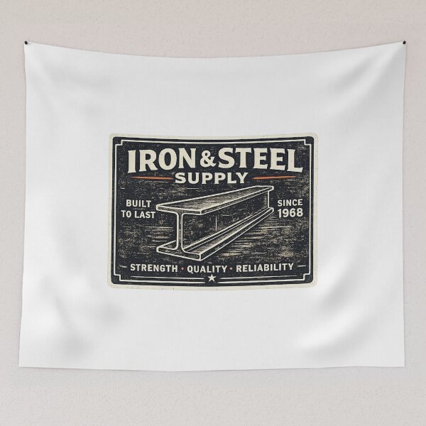 Item preview, Iron & Steel Supply Vintage Shirt — Welder Ironworker Retro Badge Tee designed and sold by UrbanPrintVibes.