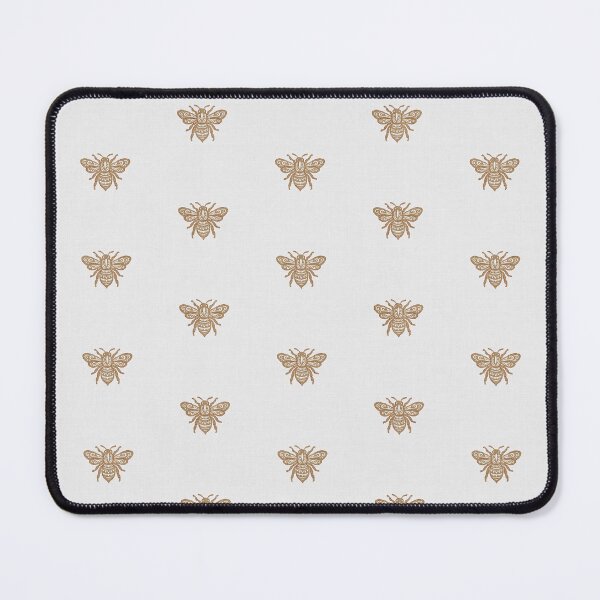 Item preview, Rustic Farmhouse Textured Ornate Flying Honey Bees In Rust Yellow On Cream designed and sold by EliveraDesigns.