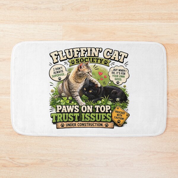 Item preview, Fluffin’ Cat Society – Paws on Top, Trust Issues Funny Cat Lover T-Shirt Design designed and sold by Backyard Patrol Cat.
