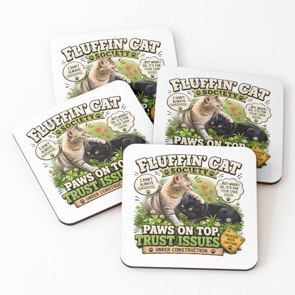 Item preview, Fluffin’ Cat Society – Paws on Top, Trust Issues Funny Cat Lover T-Shirt Design designed and sold by Backyard Patrol Cat.