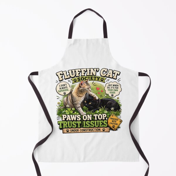 Item preview, Fluffin’ Cat Society – Paws on Top, Trust Issues Funny Cat Lover T-Shirt Design designed and sold by Backyard Patrol Cat.