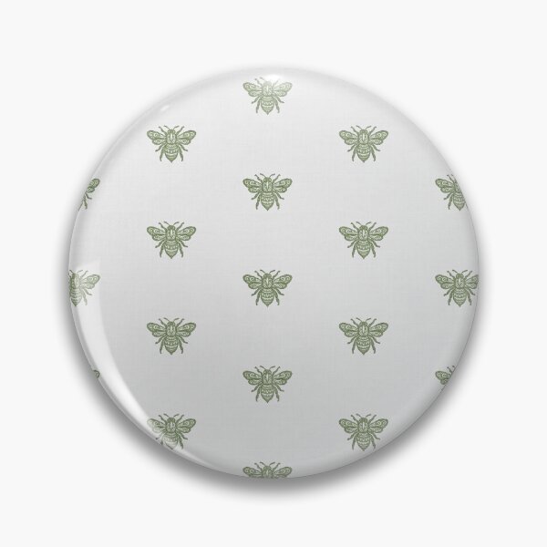 Item preview, Rustic Farmhouse Textured Ornate Flying Honey Bees In Olive Green On Cream  designed and sold by EliveraDesigns.