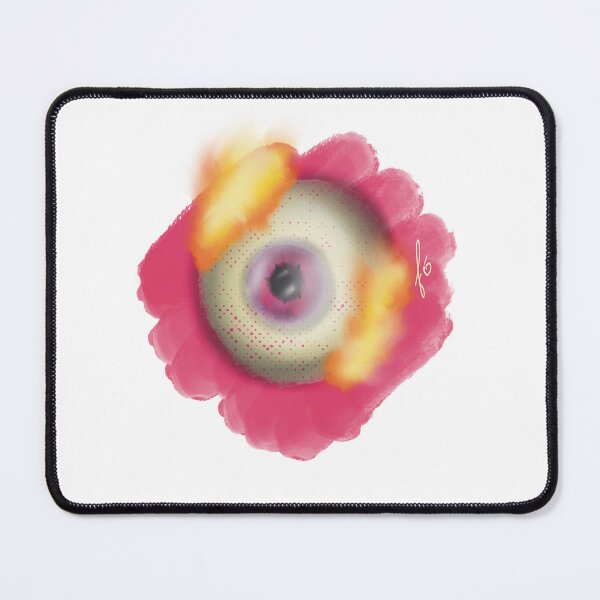 Item preview, A burning eye against a pink background designed and sold by mousse-tache.