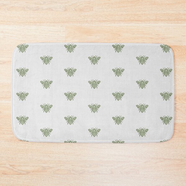 Item preview, Rustic Farmhouse Textured Ornate Flying Honey Bees In Olive Green On Cream  designed and sold by EliveraDesigns.