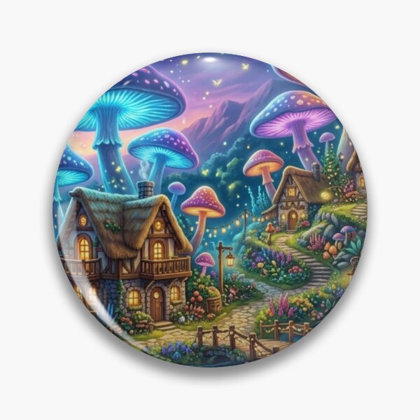 Item preview, Enchanted Mushroom Village Fantasy Landscape designed and sold by FashioonTrends.
