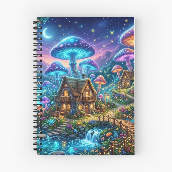 Item preview, Enchanted Mushroom Village Fantasy Landscape designed and sold by FashioonTrends.