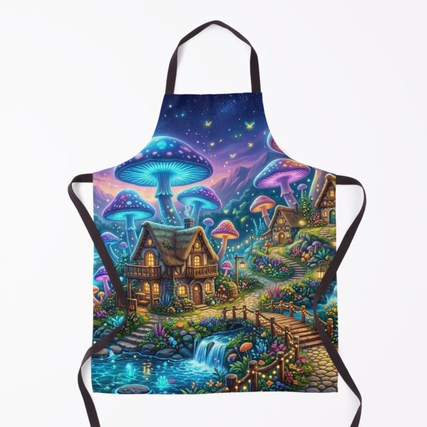 Item preview, Enchanted Mushroom Village Fantasy Landscape designed and sold by FashioonTrends.