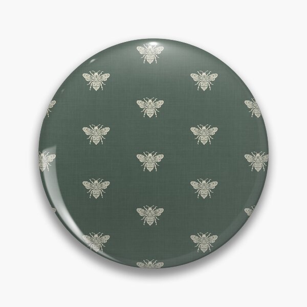 Item preview, Rustic Farmhouse Textured Ornate Flying Honey Bees In Olive Green And Cream designed and sold by EliveraDesigns.