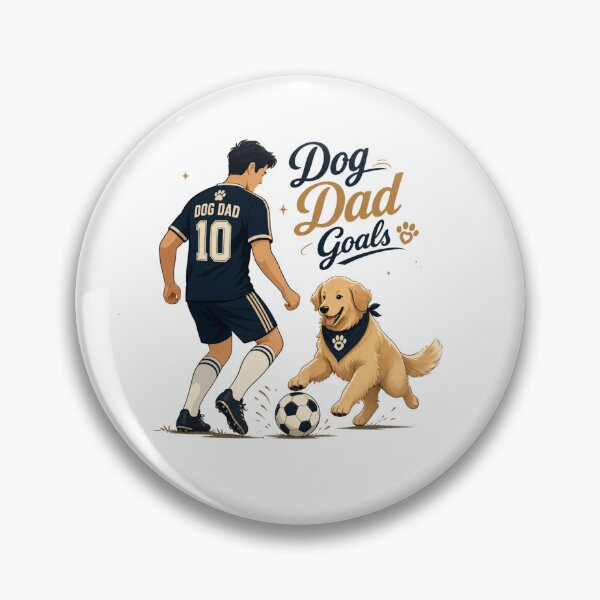 Item preview, Soccer Golden Retriever Dog Dad Goals Kawaii T-Shirt Sticker designed and sold by Ashley critters.