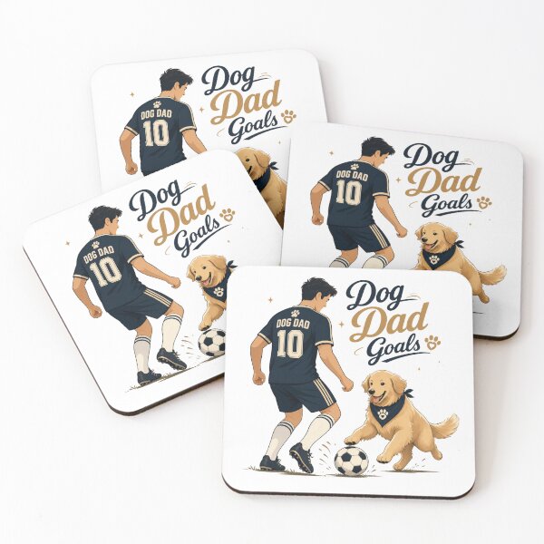 Item preview, Soccer Golden Retriever Dog Dad Goals Kawaii T-Shirt Sticker designed and sold by Ashley critters.