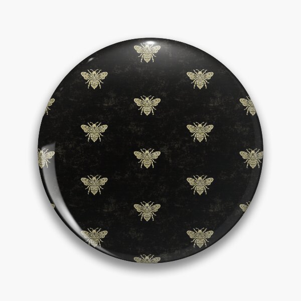 Item preview, Rustic Farmhouse Textured Ornate Flying Honey Bees In Gold On Charcoal  designed and sold by EliveraDesigns.