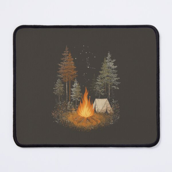 Item preview, Vintage Campfire & Tent Camping Illustration | Woodland Adventure Art designed and sold by Bound for Wonder.