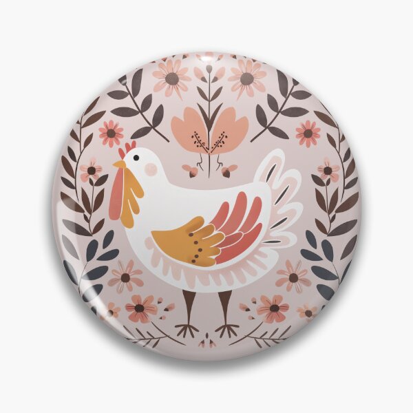 Item preview, Scandinavian Folk Art, Floral Chicken designed and sold by xiao xuans.