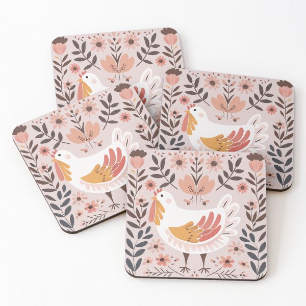Item preview, Scandinavian Folk Art, Floral Chicken designed and sold by xiao xuans.