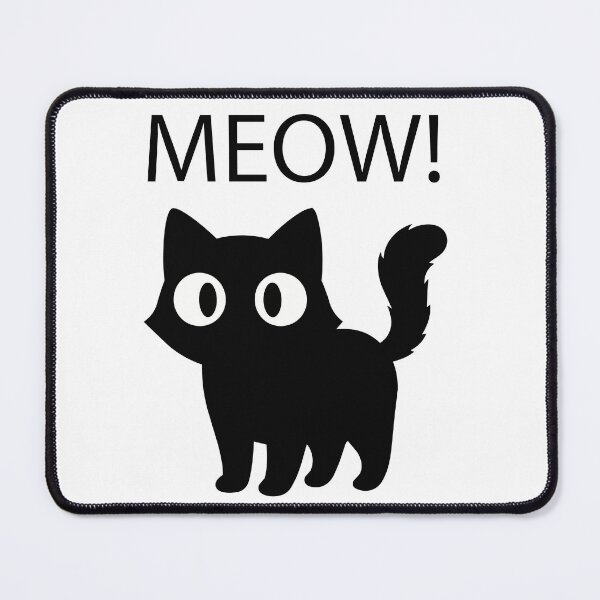 Item preview, Minimalist Feline Line Art Poster - White Contrast Kitty Outline - Meow Typography Graphic Wall Decor designed and sold by BestChoiceService.