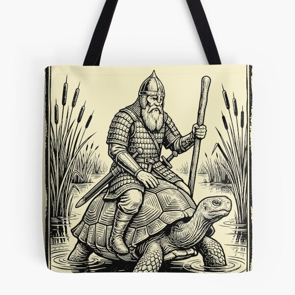 Item preview, Knight Riding Turtle Medieval Warrior Fantasy designed and sold by Y-Vibes.