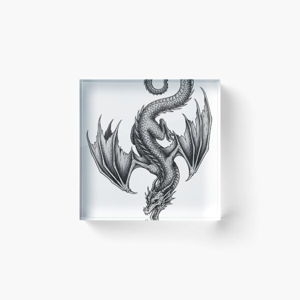 Item preview, Shadow Wyvern Dragon – Dark Fantasy Flying Dragon Gothic Illustration designed and sold by Darkness Hole.
