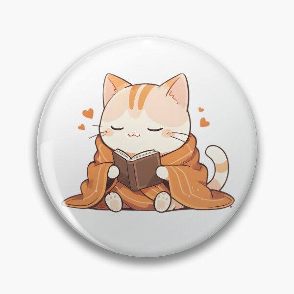Item preview, Cozy Reading Cat — Kawaii Bookish Cat Sticker designed and sold by tommysworks.