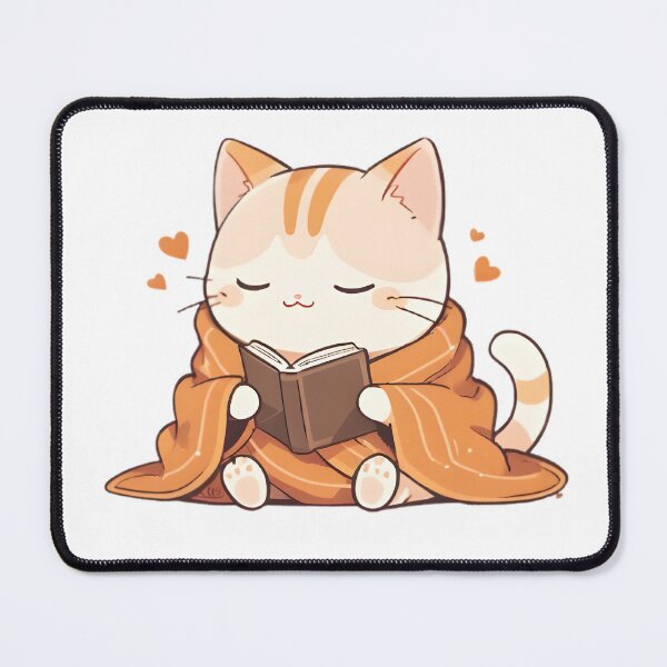 Item preview, Cozy Reading Cat — Kawaii Bookish Cat Sticker designed and sold by tommysworks.